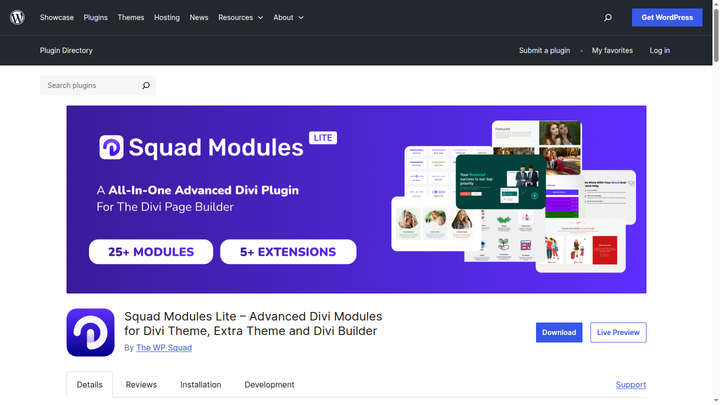 Squad Modules Lite on WordPress.org